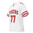 Left profile view of Katy High School Tigers Football Jersey 77