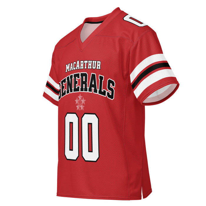 Left profile view of MacArthur High School Generals Football Jersey 00