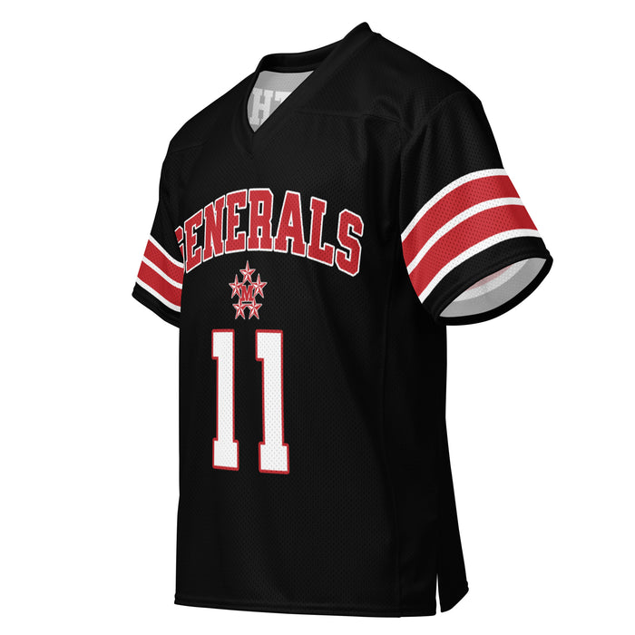 Front left profile view of MacArthur High School Generals Football Jersey 11