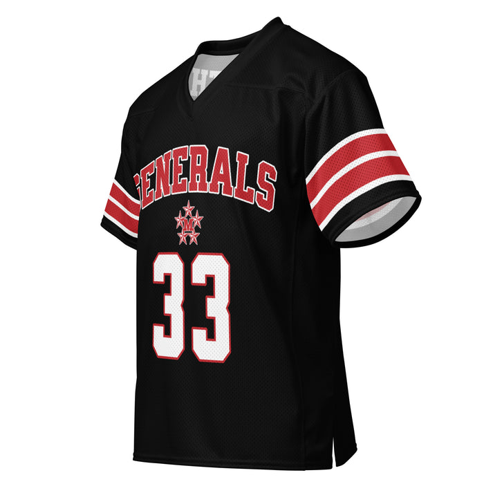 Front left profile view of MacArthur High School Generals Football Jersey 33