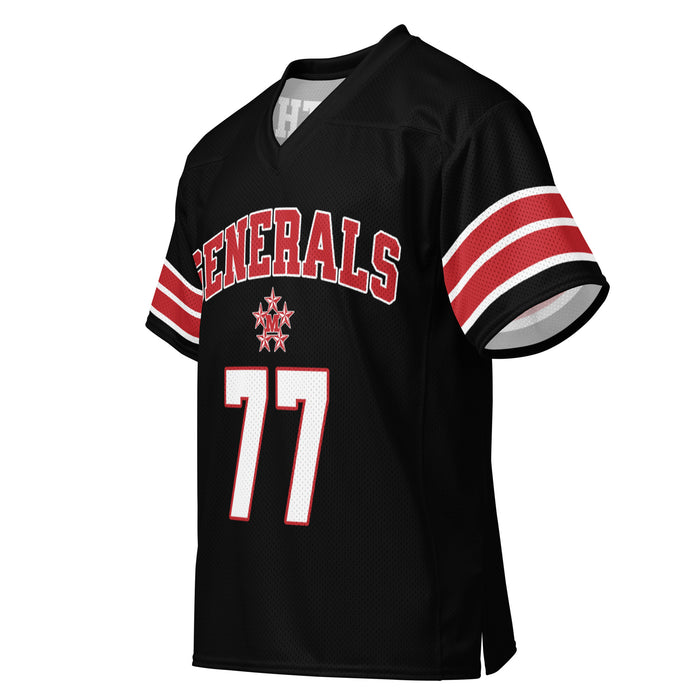 Left front profile view of MacArthur High School Generals Football Jersey 77