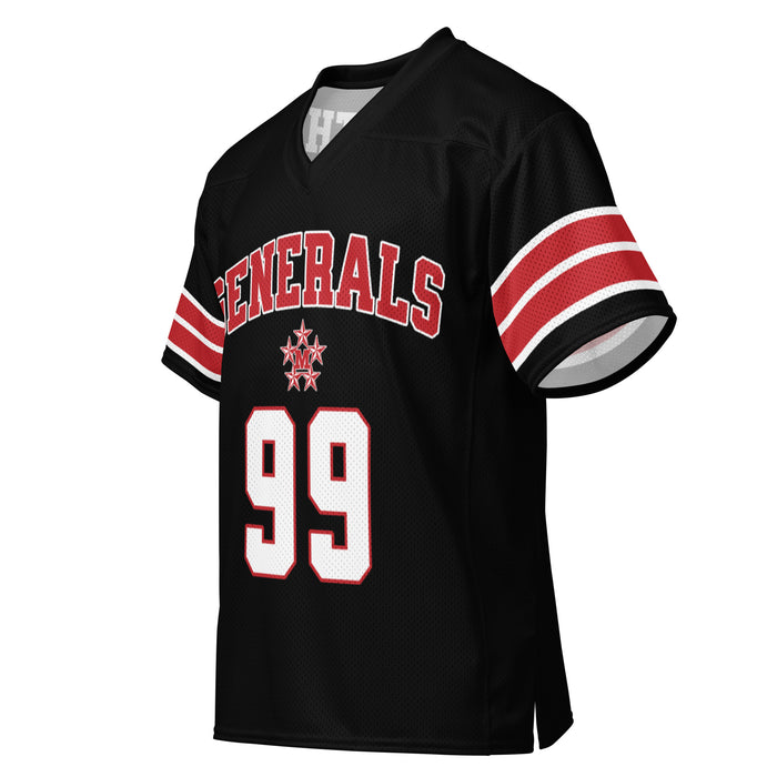 Left front  profile view of MacArthur High School Generals Football Jersey 99