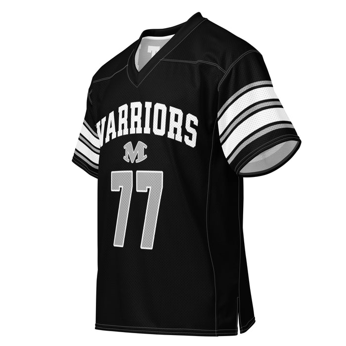 Left front profile view of Martin High School Warriors Football Jersey 77