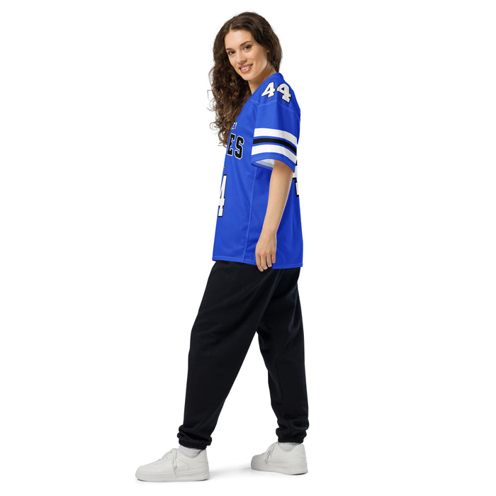 Side view of New Caney High School Eagles Football Jersey 44