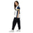 Side view of woman wearing Nimitz High School Cougars Football Jersey 22