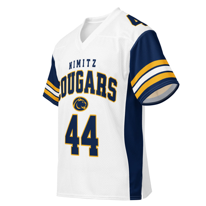 Side view of Nimitz High School Cougars Football Jersey 44