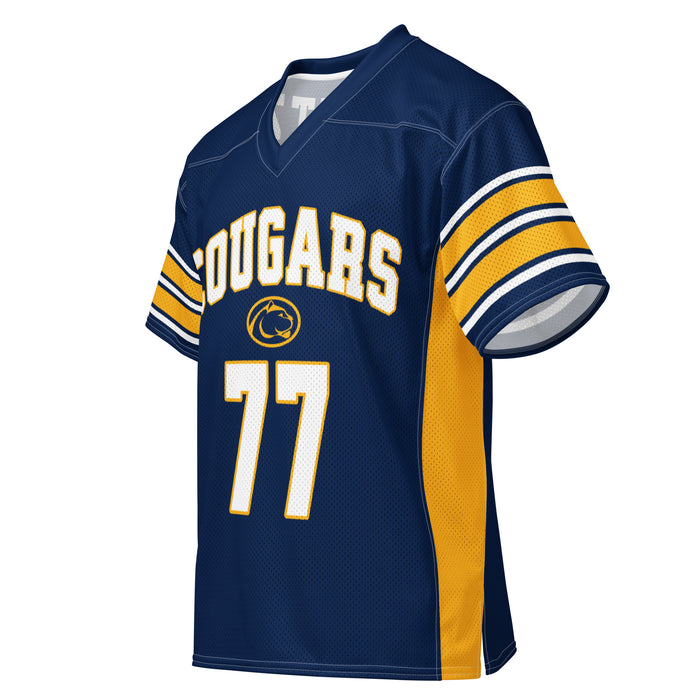 Side view of Nimitz High School Cougars Football Jersey 77