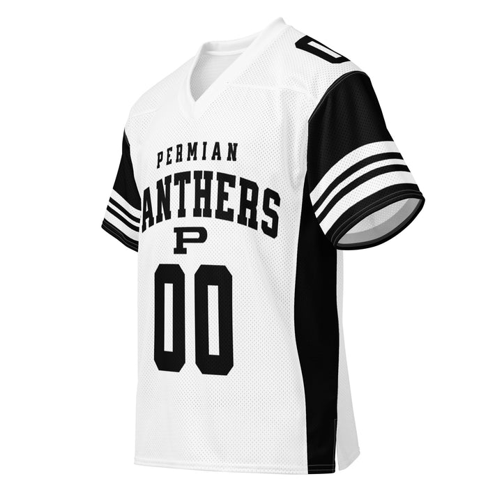 Front profile view of Permian High School Panthers Football Jersey 00