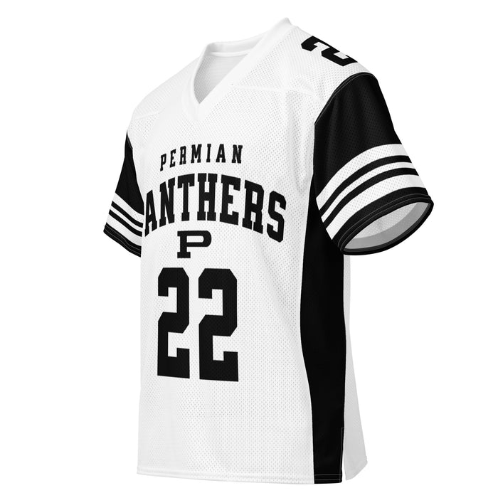 Front profile view of Permian High School Panthers Football Jersey 22