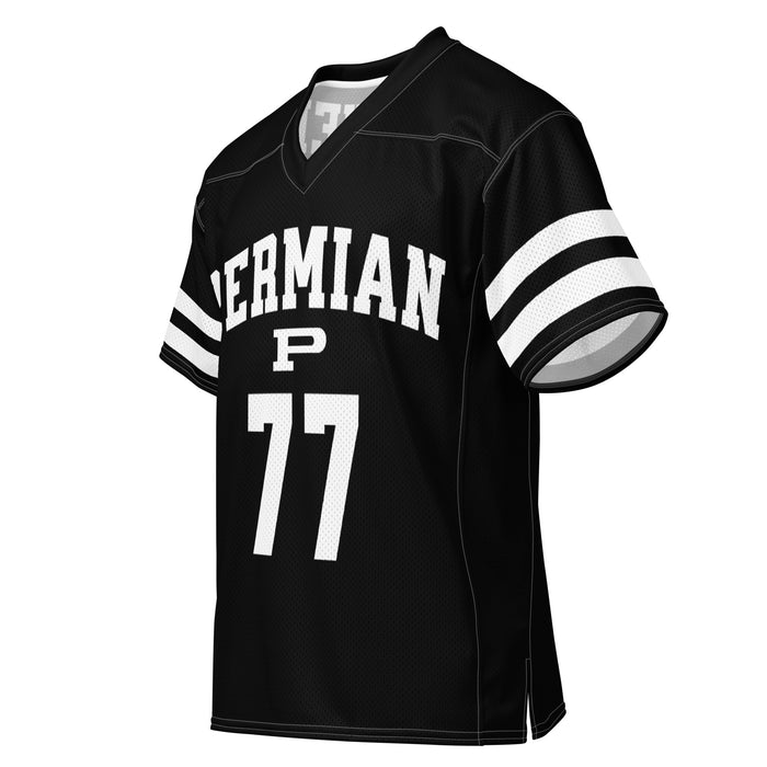 Front profile view of Permian High School Panthers Football Jersey 77