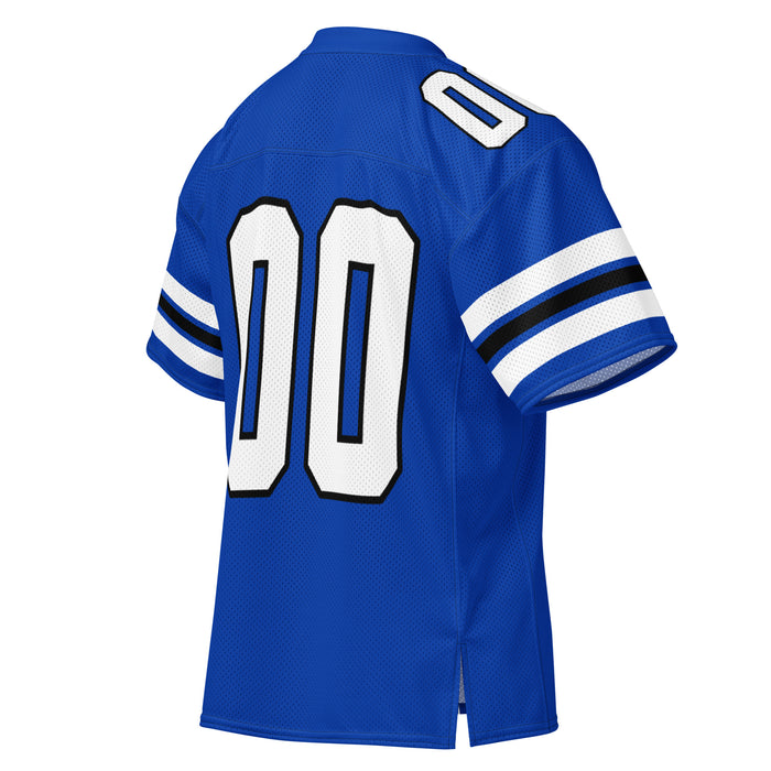 Back profile view of Hebron High School Hawks Football Jersey 00