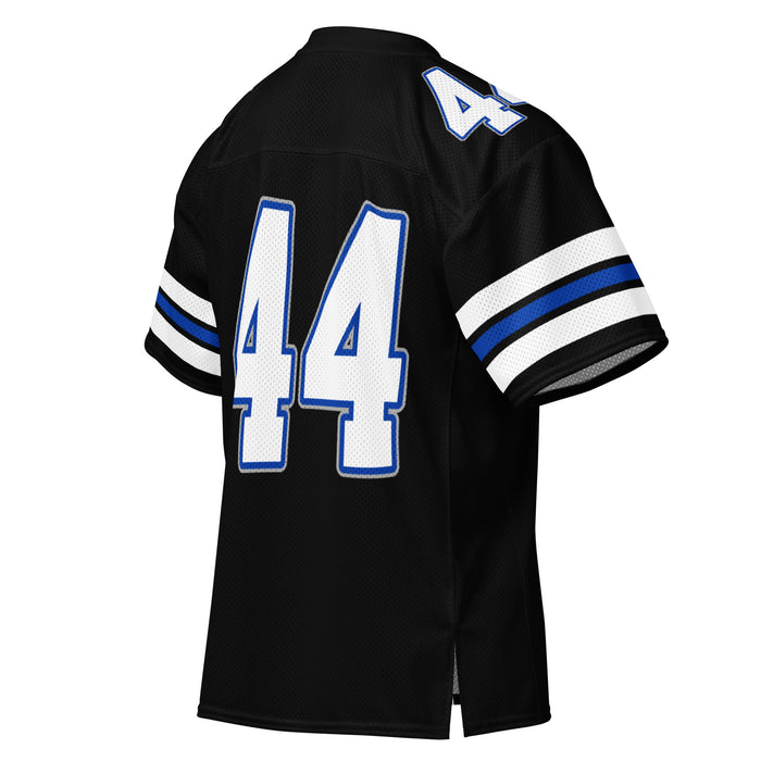 Back profile view of Hebron High School Hawks Football Jersey 44