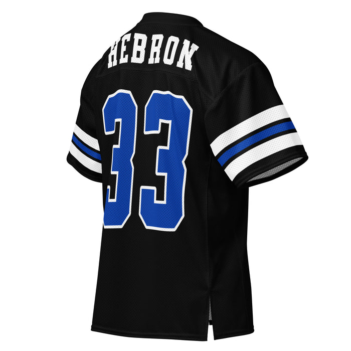 Back profile view of Hebron High School Hawks Football Jersey 33