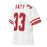 Back profile view of Katy High School Tigers Football Jersey 33