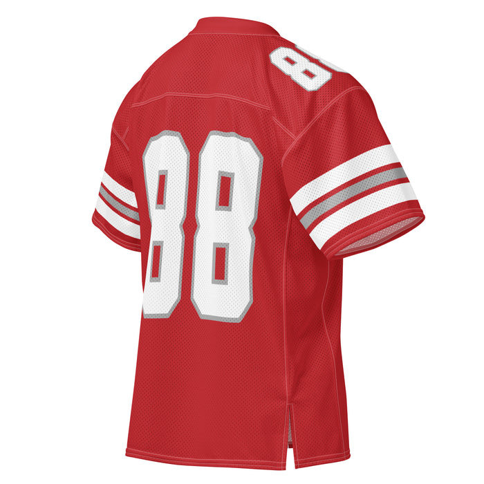 Back profile view of Katy High School Tigers Football Jersey 88