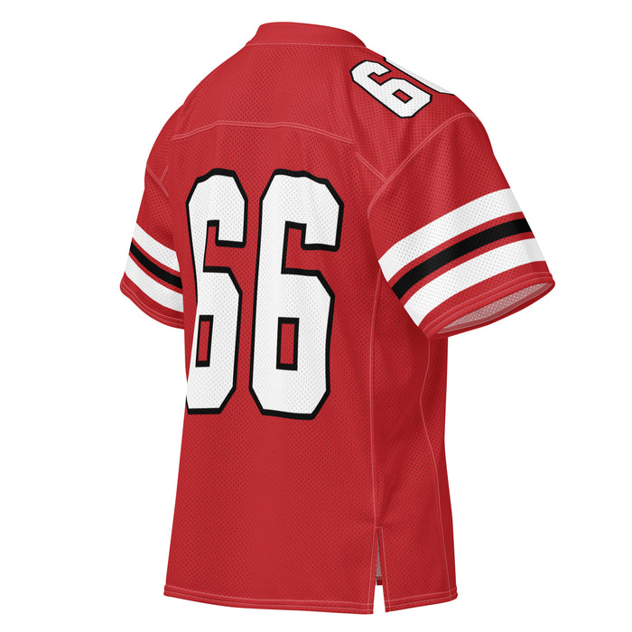 Back profile view of Martin High School Warriors Football Jersey 66