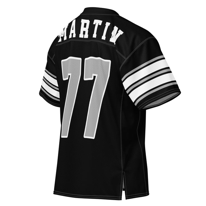 Back profile view of Martin High School Warriors Football Jersey 77