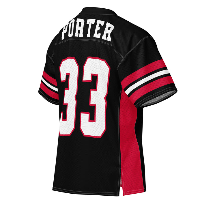 Back profile view of Porter High School Spartans Football Jersey 33