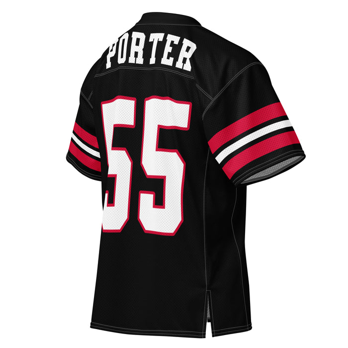 Back profile view of Porter High School Spartans Football Jersey 55