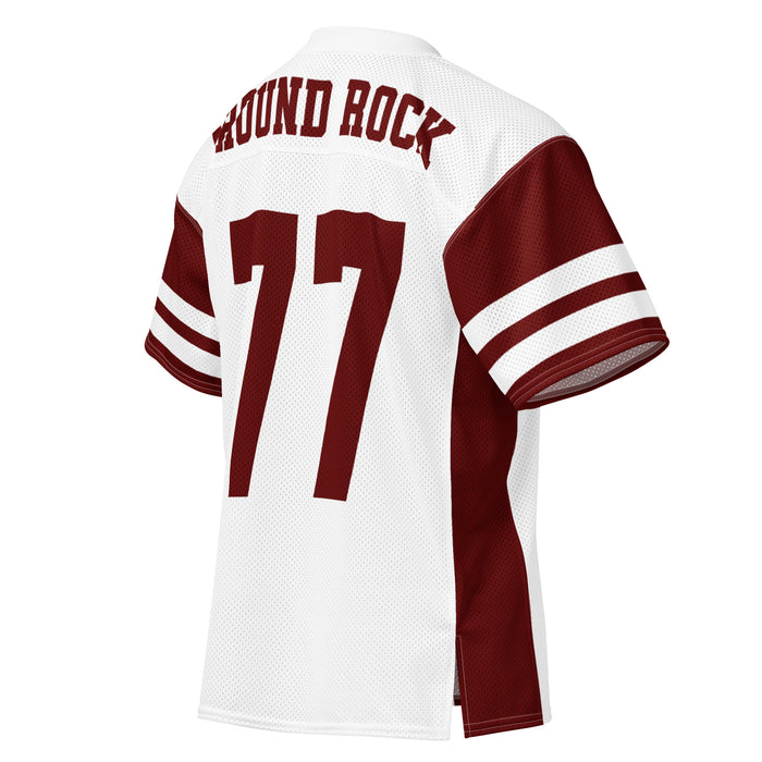 Back profile of Round Rock High School Dragons Football Jersey 77