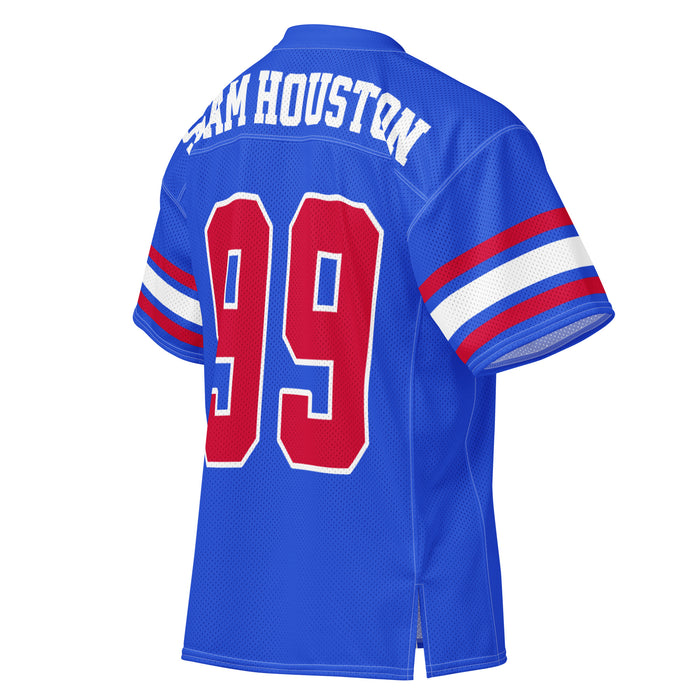 Back profile view of Sam Houston High School Texans Football Jersey 99