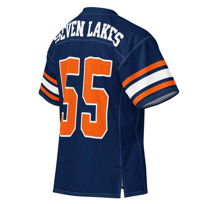 Back profile view of Seven Lakes High School Spartans Football Jersey 99