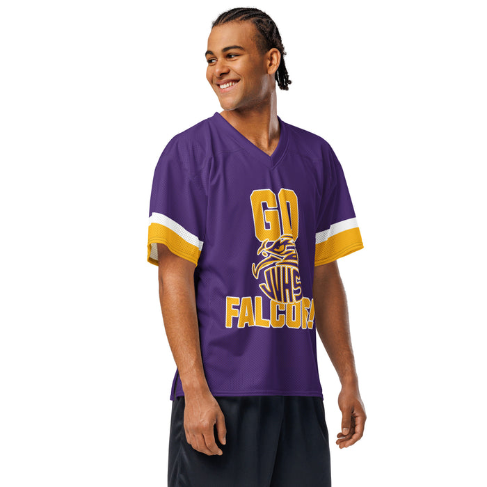 Man wearing Jersey Village High School Falcons Football Spirit Jersey 101