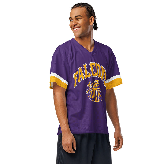 Man wearing Jersey Village High School Falcons Football Jersey 104