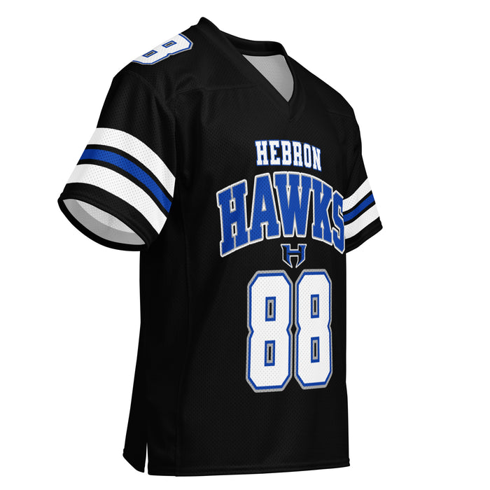 Right profile view of Hebron High School Hawks Football Jersey 88