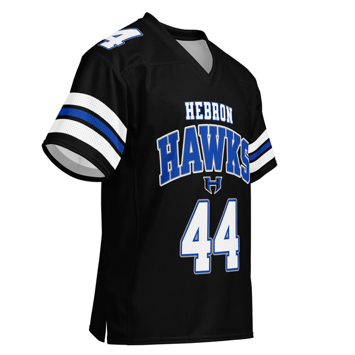 Right profile view of Hebron High School Hawks Football Jersey 44