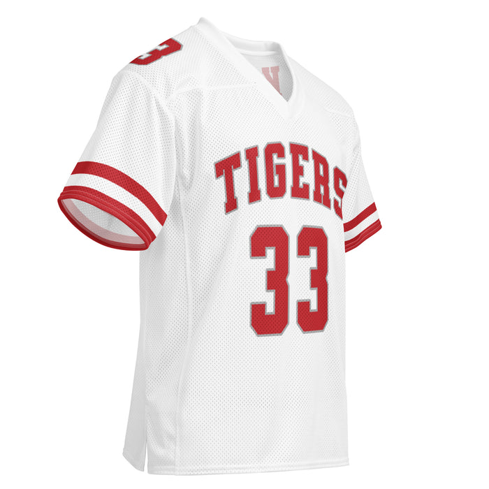 Right profile view of Katy High School Tigers Football Jersey 33