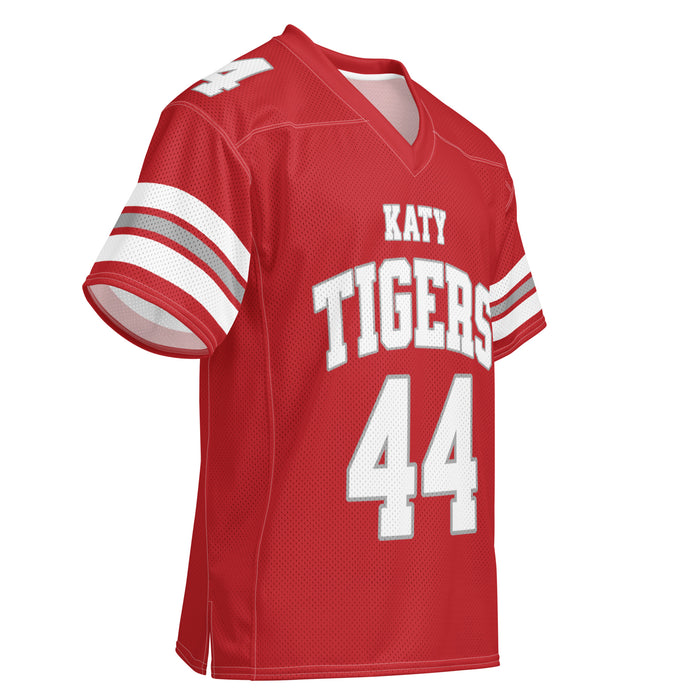 Right profile view of Katy High School Tigers Football Jersey 44
