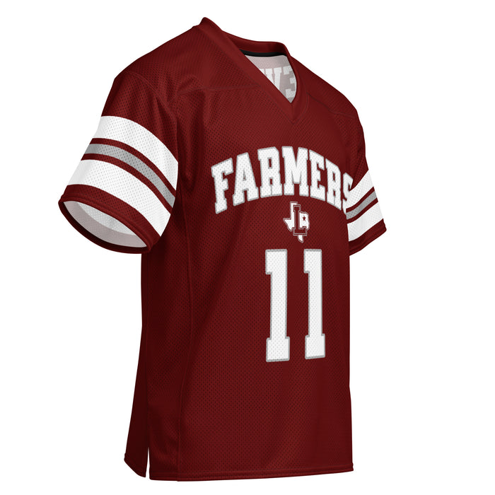 Front right profile view of Lewisville High School Farmers Football Jersey 11