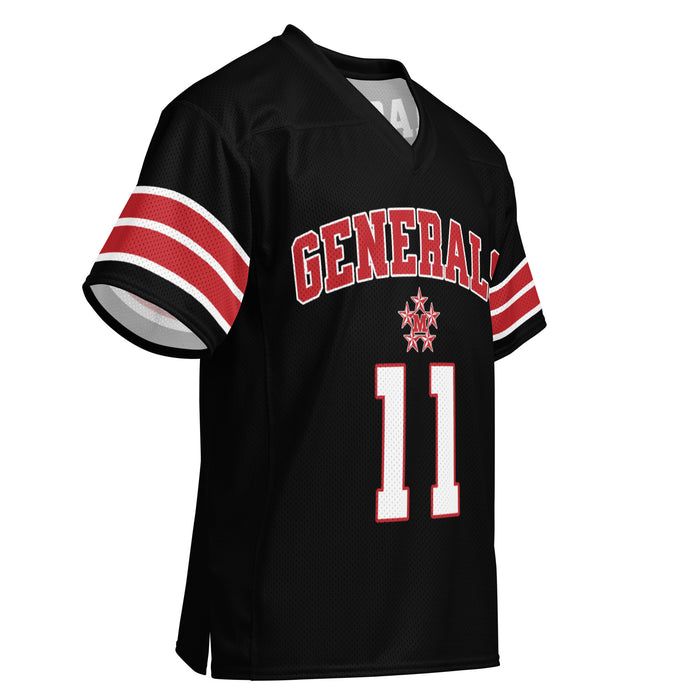 Front right profile view of MacArthur High School Generals Football Jersey 11