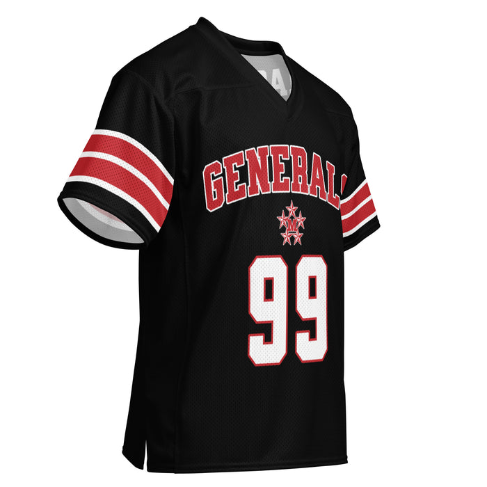 Right front profile view of MacArthur High School Generals Football Jersey 99