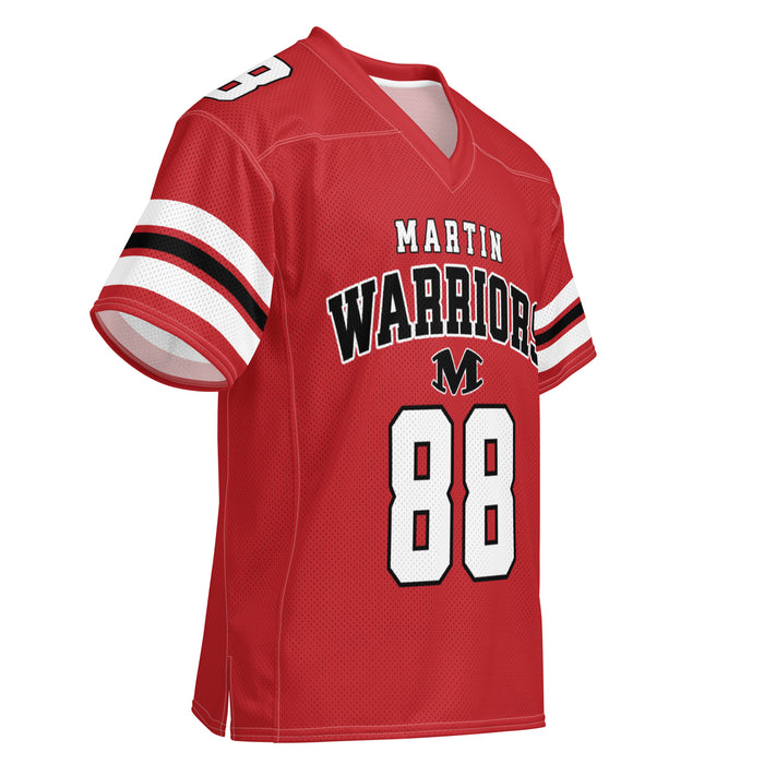 Right profile view of Martin High School Warriors Football Jersey 88