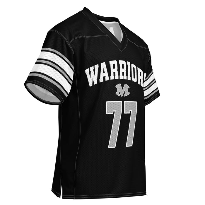 Right front profile view of Martin High School Warriors Football Jersey 77