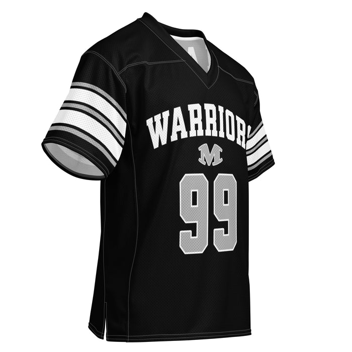 Right front profile view of Martin High School Warriors Football Jersey 99