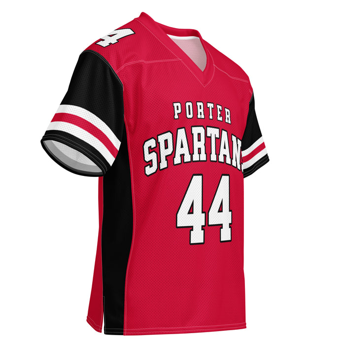 Front profile view of Porter High School Spartans Football Jersey 44