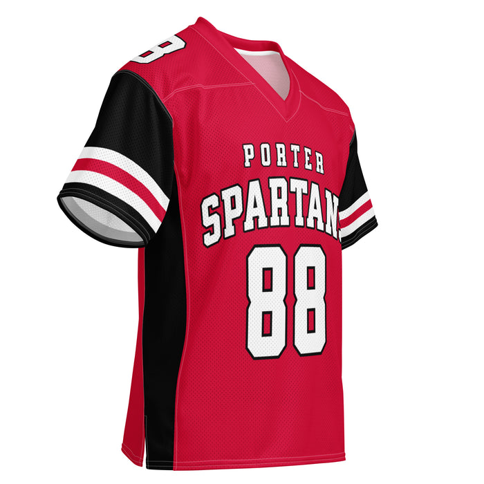 Front profile view of Porter High School Spartans Football Jersey 88