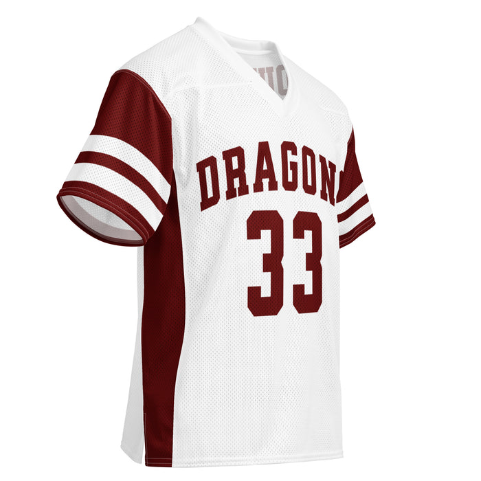 Front profile view of Round Rock High School Dragons Football Jersey 33