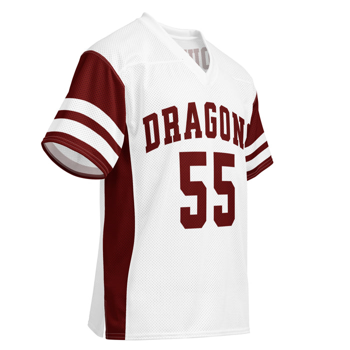 Front profile view of Round Rock High School Dragons Football Jersey 55