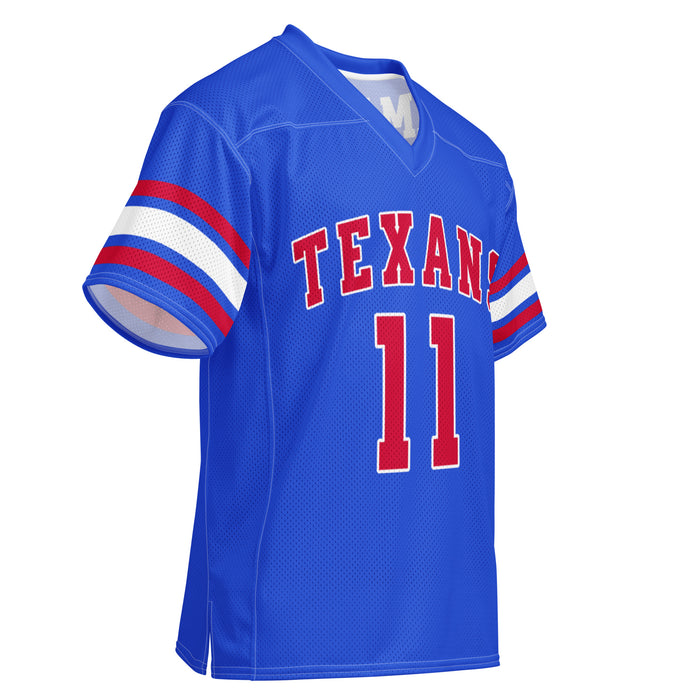 Front profile view of Sam Houston High School Texans Football Jersey 11