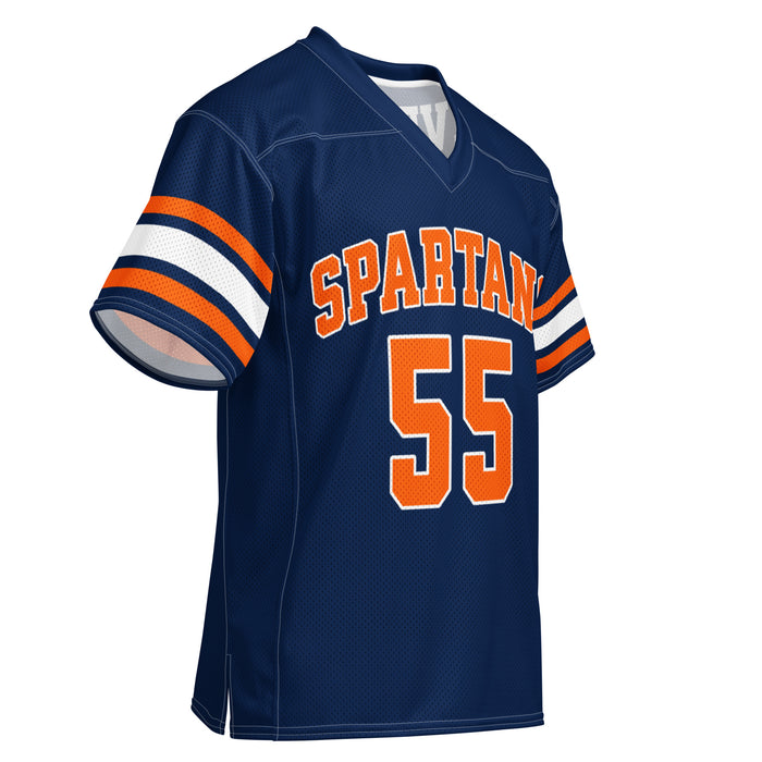 Front profile of Seven Lakes High School Spartans Football Jersey 55