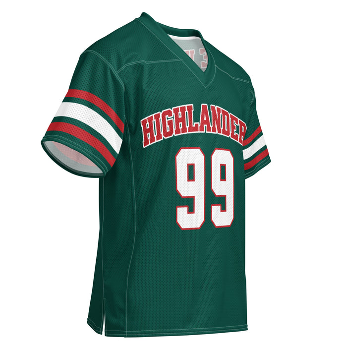 Front profile view of The Woodlands High School Highlanders Football Jersey 99