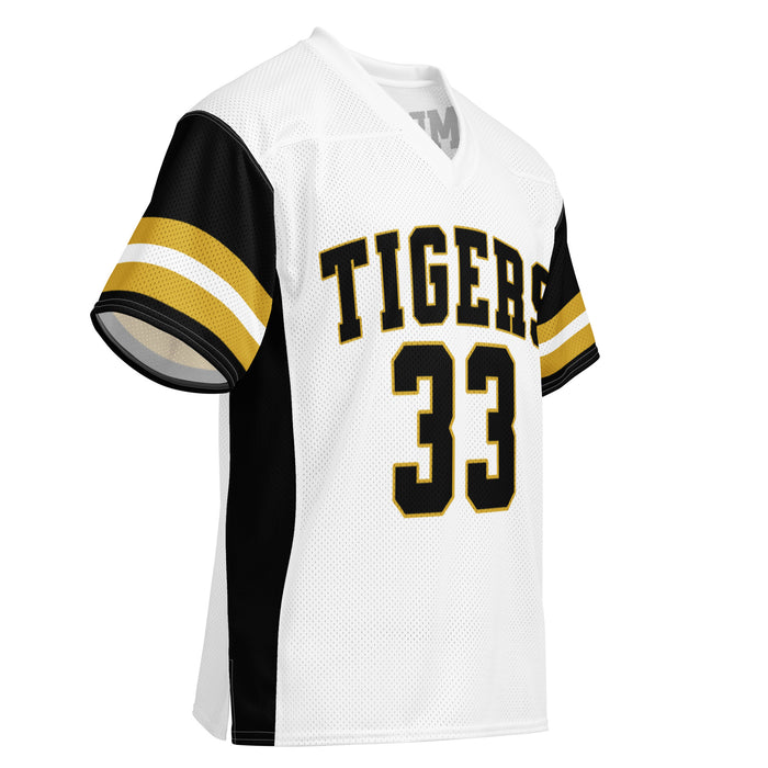 Front profile view of Tomball West High School Tigers Football Jersey 33