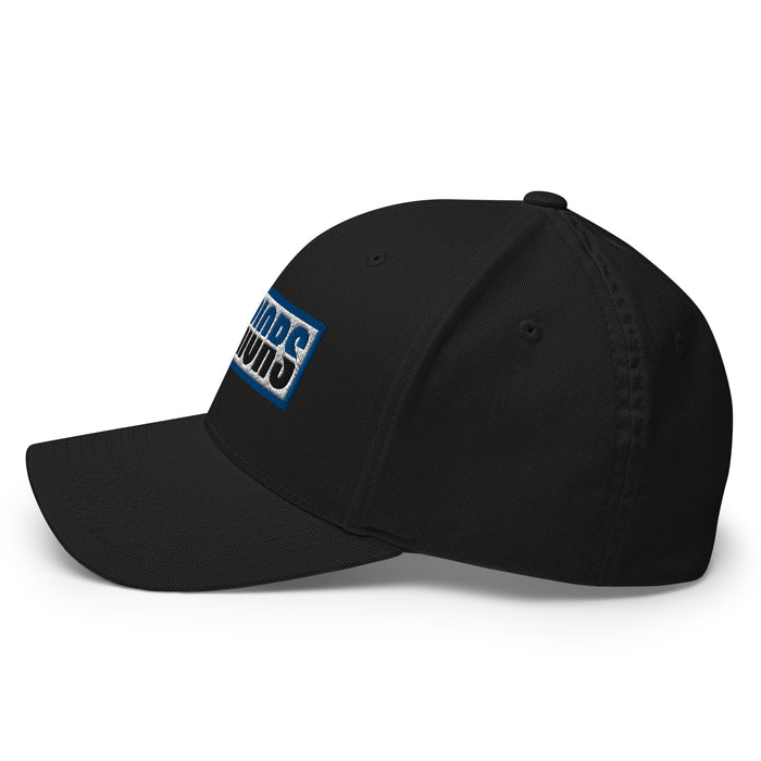 Side view of St. Fredericks High School Black Flexfit Baseball Cap 205