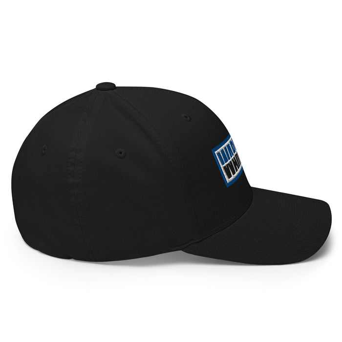 Right side view of St. Fredericks High School Black Flexfit Baseball Cap 205