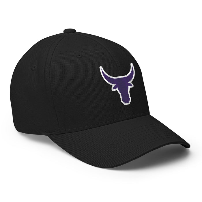 Profile view of Morton Ranch High School Mavericks FlexFit Baseball Cap 201 - Black