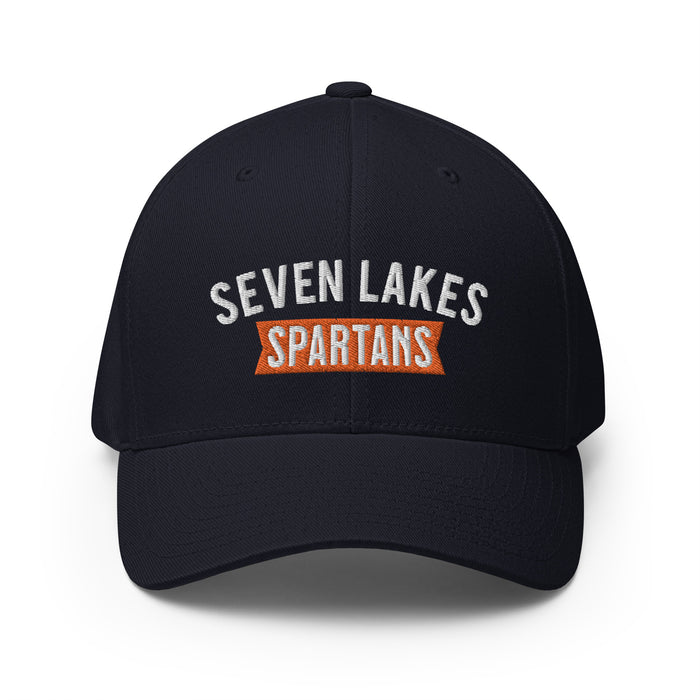 Seven Lakes High School Spartans Flexfit Navy Baseball Cap 203